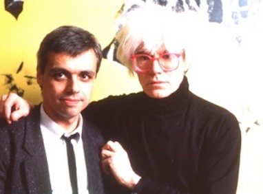 Als stern-Reporter mit Andy Warhol in der Factory, New York, 1985